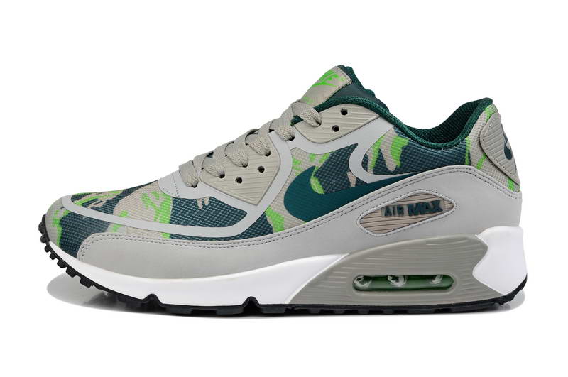 Nike Air Max 90 Chaussures Hommes bandes preenregistrees gris vert (3)